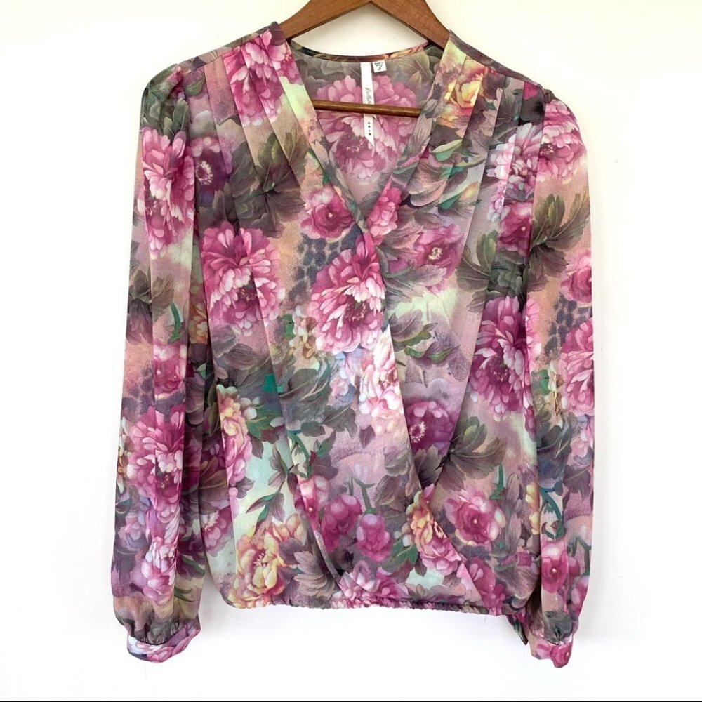 Bellatrix wrap front blouse with elasticized waist